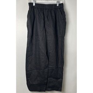 Quince Women's Black 100% European Linen Pants sz S NWT Relaxed Elastic Waist